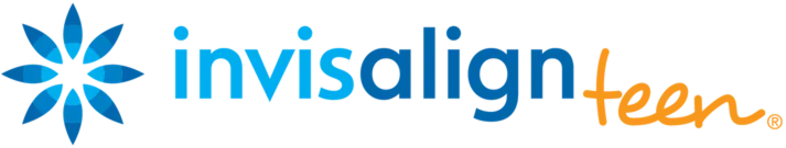 Invisalign Teen logo featuring blue star design and company name for orthodontic treatment.