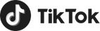 TikTok logo and wordmark in black on white background.
