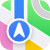 Location pin marker on colorful map with dental tooth icon symbol