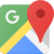 Google Maps logo icon with red pin marker and colorful map background